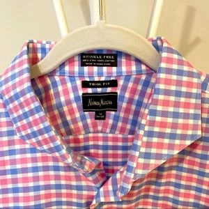 Neiman Marcus Pink & Blue Checkered Shirt